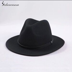 Sedancasesa Black Wool Fedora Hat/Men’s & Women’s